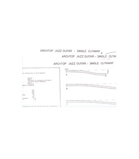 Zeichnung für die Herstellung einer Archtop Jazz Gitarre - Single Cutaway - 642 mm menschliche Stunde
