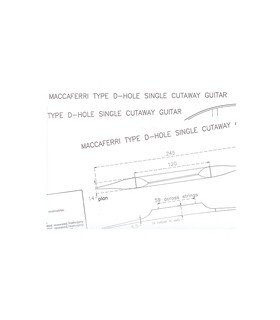 Bouwtekening voor het maken van een Maccaferri D-hole guitar plan