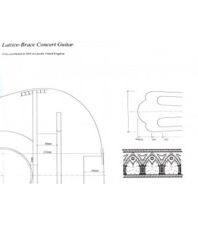 Bouwtekening voor het maken van een Lattice-Brace Concert gitaar